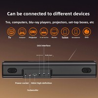 Barre de son pour téléviseur 5.1 avec 2 haut-parleurs en ABS, système stéréo surround pour cinéma maison, salon et ordinateur
