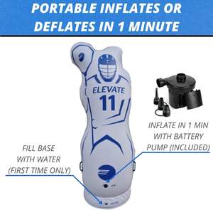 MAKE WAVES ELI-E018 Mannequin de gardien de but gonflable en PVC, cible d'entraînement portable 70"H pour l'entraînement au lacrosse - Product Image 2