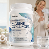 Collagène marin en poudre personnalisable OEM, sans arôme, soutient la santé de la peau, des cheveux, des articulations et des os, complément alimentaire