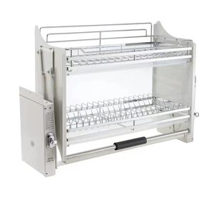 Cesta organizadora extraíble de acero inoxidable <span class=keywords><strong>para</strong></span> gabinete de <span class=keywords><strong>cocina</strong></span>, cesta doble extraíble - Product Image 2