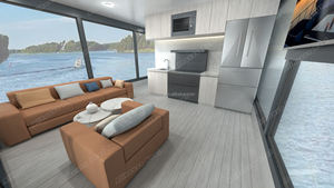 Allhouse Aluminio Turismo <span class=keywords><strong>Restaurante</strong></span> flotante Agua Casa flotante para fiesta y placer familiar - Product Image 5