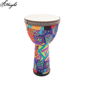 Fourniture d'usine 8.5 pouces Djembe Drum Style africain bon marché avec tête de tambour en PVC écrémé de mouton et tissu coloré - Product Image 1