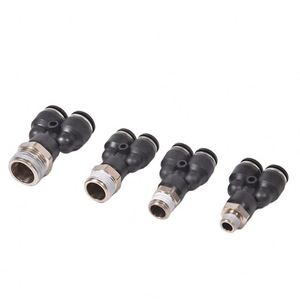 YIIDNN PX Raccord pneumatique en Y à trois voies pour tuyau de 4mm-16mm de diamètre extérieur, filetage mâle BSP M5 1/8" 1/4" 3/8" 1/2", connecteur d'air Guangdong - Product Image 1