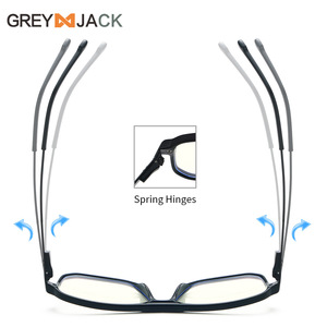 Gafas Rectangulares Grises con Protección Anti Luz Azul para Mujer, Montura TR90, Monturas de Gafas Grandes de Moda 72019 - Product Image 2