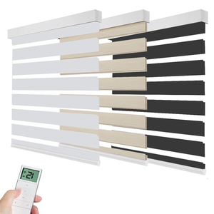 Persianas Combinadas de Lujo Coreanas de Día y Noche a <span class=keywords><strong>Precio</strong></span> de Fábrica, Persianas Opacas Eléctricas Motorizadas Tipo Zebra para Ventanas, Tamaño Personalizado - Product Image 3