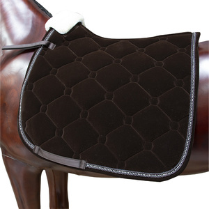 <span class=keywords><strong>Tapis</strong></span> de selle pour cheval en velours de haute qualité avec rembourrage en coton, personnalisable, luxe, équitation - Product Image 3