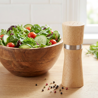 Ensemble de salières et poivrières en bois d'hévéa naturel, écologiques, 80 ml, pour la maison et la cuisine, moulin à poivre manuel