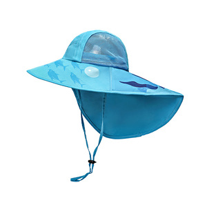 Bonito sombrero para el sol con protección UV para exteriores para niños, sombrero de <span class=keywords><strong>pescador</strong></span> de esquí para playa de ala ancha de verano para niños y niñas, bordado 3D para viajes - Product Image 4