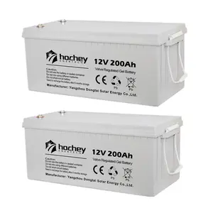 Hochey最便宜的深循环长寿命12V 200AH 200ah 400ah家用太阳能电池