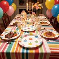 Assiettes en papier jetables pour chatons, vente en gros, 7 pouces, 10 pièces, motif chat mignon pour fournitures de fête d'anniversaire pour enfants