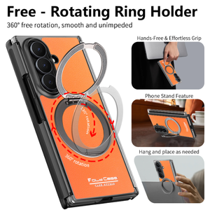 Funda Plegable con Soporte Giratorio Magnético y Ranuras para Tarjetas, de Cuero, para <span class=keywords><strong>Samsung</strong></span> Z Fold 7 - Product Image 1