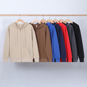 Ropa de calle personalizada Cordón 100% Algodón Caída Hombro Sudaderas con capucha Baggy Zip up Puff Sudaderas con capucha - Product Image 2