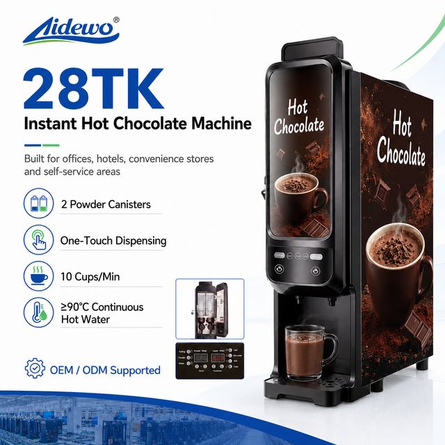 Aidewo 28TK Instant Coffee & Beverage Vending Machine Karak Tea & Arabic Coffee with Date Milk Powder Options Drink Dispenser