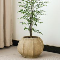 Grand pot à fleurs en ciment, rond, minimaliste, moderne, pour l'intérieur et l'extérieur, décoration de jardin, décoration de la maison