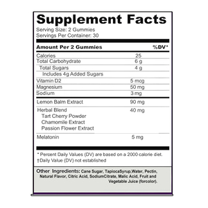 Goma de dormir <span class=keywords><strong>OEM</strong></span> ODM etiqueta privada con vitamina melatonina, vitamina D y suplemento de magnesio - Product Image 2
