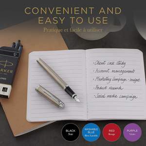 Cartouches d'encre noires Parker Quink Mini pour stylo plume, lot de 6, pour l'écriture - Product Image 4