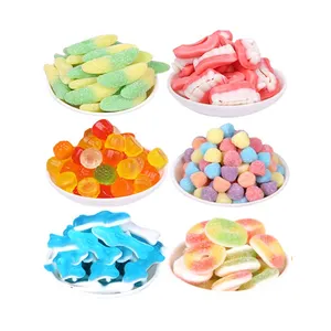 Оптовая оптовая упаковка различных желейных конфет из желейных конфет, сладких халяльных фруктовых желейных конфет