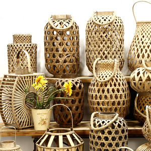 Factory Direct Sale Retro Handmade Rattan Bamboo And Wood Weaving Wind <strong>Lanterns</strong> And New Chinese Ornaments - Product Image 1