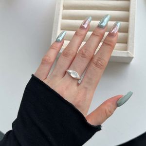 Dylam Wholesale Elegant Design S925 <b>Silver</b> Oval Black White Onyx Main Stone Frosted <b>Adjustable</b> Open Jewelry <b>Ring</b> - Product Image 3