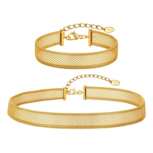 18k Luxury Mesh <b>Belt</b> <b>Chain</b> Necklace and Bracelet Charm Fashion Jewelry Sets for Women - Product Image 1