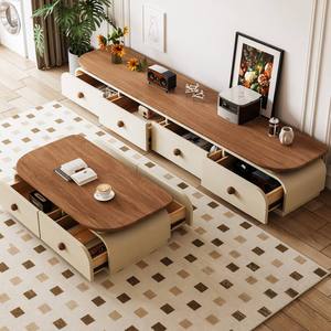 Fabricant professionnel de meubles en bois nordique, ensemble de meubles multimédias minimalistes, meuble TV, table basse, salon, chambre à coucher, maison de luxe - Product Image 2