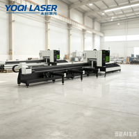 Machine de découpe laser à fibre semi-automatique YOQI Q5-12 à double mandrin pour tubes et tuyaux métalliques CNC