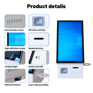 Kiosque de commande automatique de comptoir avec lecteur QR, lecteur de cartes, clavier PIN et écran tactile pour paiement en magasin, restaurant ou hôtel - Product Image 2