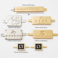 Herrajes para Bolsos Placa de Metal Grabada con Logo en Oro, Plata y Níquel, Etiqueta Metálica Personalizada con Nombre de Marca para Bolsos y Carteras