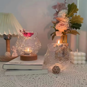 Custom Modern <strong>Owl</strong> Shaped Borosilicate Glass <strong>Candle</strong> Stick <strong>Holder</strong> for Home - Product Image 4