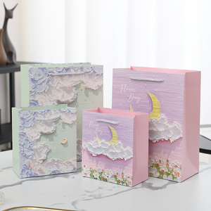 Sacchetti di carta pieghevoli piatti del regalo di buon compleanno di stampa di immagine di <span class=keywords><strong>arte</strong></span> con il nastro - Product Image 6