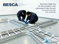 Rak Tangga Aluminium Alloy 6 Inci Permukaan Anodized / Bersertifikasi IEC 61537 Ringan dan Tahan Lama untuk Rak Server Pusat Data