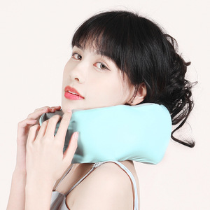 Almohada inflable en forma de U para el cuello, portátil, de viaje, con soporte cervical, para avión, color azul cielo, rosa melocotón, 28x26x14cm - Product Image 3