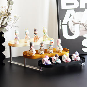 Étagère <span class=keywords><strong>de</strong></span> <span class=keywords><strong>rangement</strong></span> pliable ovale à trois niveaux <span class=keywords><strong>de</strong></span> style nordique en plastique, présentoir pour figurines <span class=keywords><strong>de</strong></span> <span class=keywords><strong>jeux</strong></span> d'anime, étagère <span class=keywords><strong>de</strong></span> <span class=keywords><strong>rangement</strong></span> multi-niveaux sur pied - Product Image 5