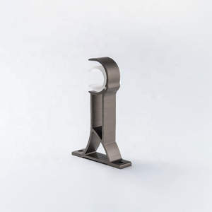 Haute qualité moderne décoration de la maison Double support <span class=keywords><strong>tringle</strong></span> à <span class=keywords><strong>rideau</strong></span> ensemble poteau romain en alliage d'aluminium avec forme longue et support mural - Product Image 2