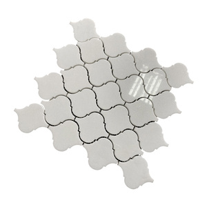 Mosaico de Mármol Thassos Blanco Puro 100% Natural con Diseño Arabesco para Cocinas y Baños de Lujo - Product Image 4
