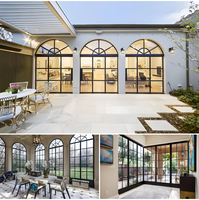 Puerta de Entrada Moderna de Acero Estilo Francés, la Más Vendida en Australia, con Doble Capa de Vidrio, Apta para Villas y Apartamentos