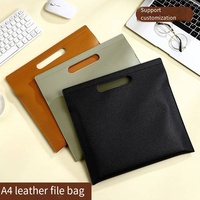 Porte-documents en cuir PU Shanqi A4 avec logo personnalisé, impression UV, grande capacité, rangement de bureau, boucle magnétique