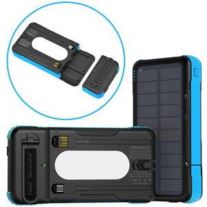 Banco de Energía Solar Desmontable para Camping con Logotipo Personalizado, 10000mAh/16000mAh, con Linterna para Teléfono Celular - Product Image 1