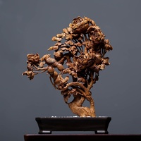 Statue indienne ancienne en bois de santal, ornement de collection pour l'entrée intérieure de la maison, objet de collection, couleur nationale, parfum céleste, bonsaï