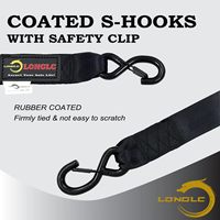Nouvelle sangle de serrage à cliquet rétractable automatique à ressort en acier inoxydable de 4,5 m avec crochet en S, résistance à la rupture de 4400 lb pour corde de remorquage de moto