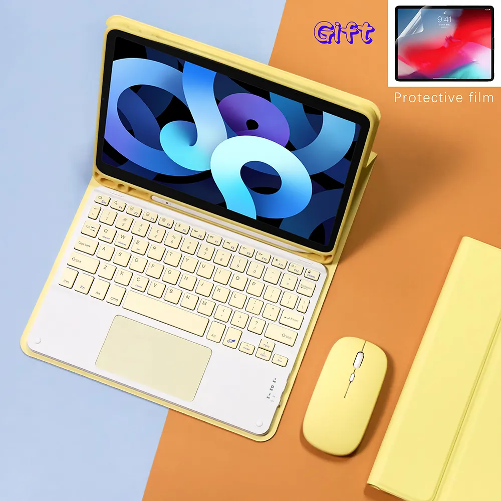 Case + Keyboard + Mouse Wireless Sihir untuk iPad Pro 11 Kasus Air 4 10.2 9th 8th Generasi Case Mini 6 Udara 2 Keyboard Nirkabel Set