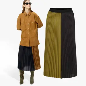 चीन में हॉट पॉपुलर 100% पूर्ण निरीक्षण आपूर्तिकर्ता टच फीलिंग थोक फैशनेबल कैज़ुअल प्लीटेड स्कर्ट