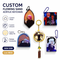 CNAWO 2026 Porte-clés personnalisé en acrylique, pendentif Kawaii à sable mouvant liquide, créez votre propre design, grande quantité, prix abordable