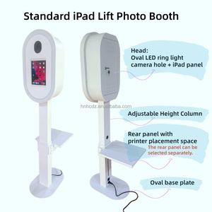 Ring-LED-Beleuchtung Fotobox Metall-Rückwand <span class=keywords><strong>iPad</strong></span>-Kamera 12-15 Personen Kapazität Selbstbedienungs-Druckfunktion Fernbedienung für Hochzeiten - Product Image 2