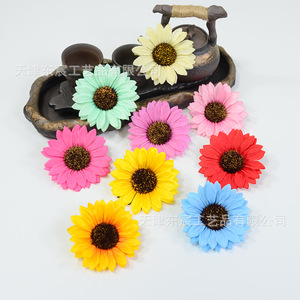 Dongchen Crafts Artificial Sunflower 10cm Silk Flower Decor For Wedding Home DIY <b>Wreath</b> Craft Props - Product Image 4
