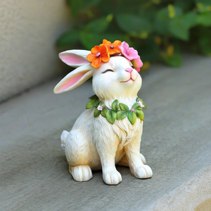 <strong>Funny</strong> Sunflower Rabbit Statue Outdoor Garden Yard Decoration Creative Resin Bunny Figurine Custom <strong>Housewarming</strong> <strong>Gift</strong> - Product Image 6