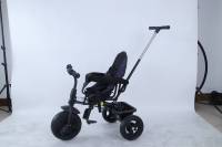Poussette de tricycle pour enfant T306C-1 avec poignée de poussée réglable et auvent amovible