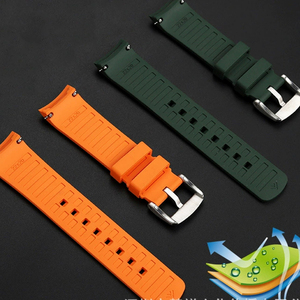 Cinturino per orologio in gomma con estremità curva, cinturino da polso a sgancio rapido compatibile con la <span class=keywords><strong>serie</strong></span> MIDO Multifort <span class=keywords><strong>TV</strong></span> M049.526 - Product Image 4