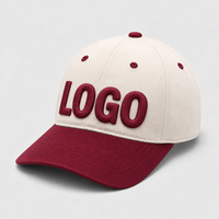 Topi Baseball Bordir Custom Logo 3D Puff Dua Warna 6 Panel Model Dad Hat Topi Personal untuk Pria Wanita Olahraga Luar Ruangan