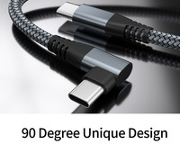 Kabel Usb pengisian daya cepat, kabel Usb tipe-c, pengisian cepat, sudut bengkok 90 derajat, 1m, 3A, 60w, untuk macbook, Nintendo, ipad